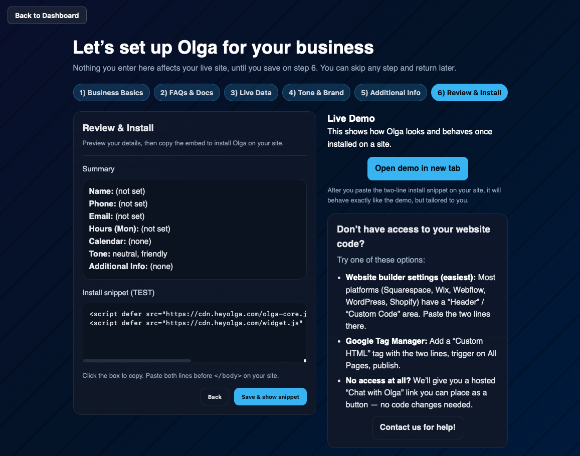 Integrations panel showing Google Calendar and other connections